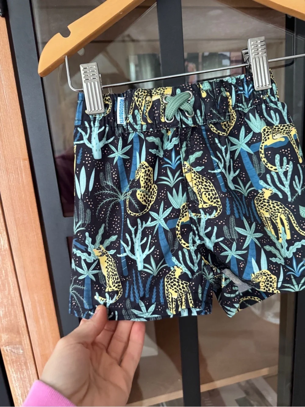 Ruggedbutts Swimming trunks leopard jungle tropical print baby boy